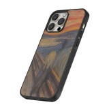 iPhone 12 / 12 Pro Case Hülle - Silikon schwarz Kunstbild - Der Schrei - Edvard Munch