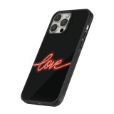 iPhone 12 / 12 Pro Case Hülle - Silikon schwarz Valentine 2023 neon love