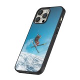 iPhone 12 / 12 Pro Case Hülle - Silikon schwarz Winter 22 Ski Jump