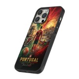 iPhone 12 Pro Max Case Hülle - Silikon schwarz Fussball Portugal splash 2026