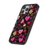 iPhone 13 Pro Case Hülle - Silikon schwarz Valentine 2023 love symbols