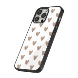 iPhone 14 Pro Max Case Hülle - Silikon schwarz Autumn 2024 brown hearts