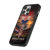 iPhone 14 Pro Max Case Hülle - Silikon schwarz Fussball Kroatien splash 2026