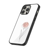 iPhone 14 Pro Max Case Hülle - Silikon schwarz Spring 23 minimalist flower
