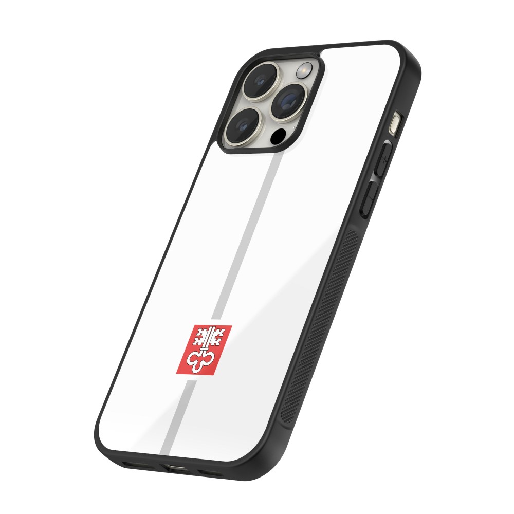 iPhone 15 Pro Case Hülle - Silikon schwarz Kanton NW weiss