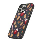 iPhone 16 Pro Max Case Hülle - Silikon schwarz Christmas 25 Pattern Gingerbread House