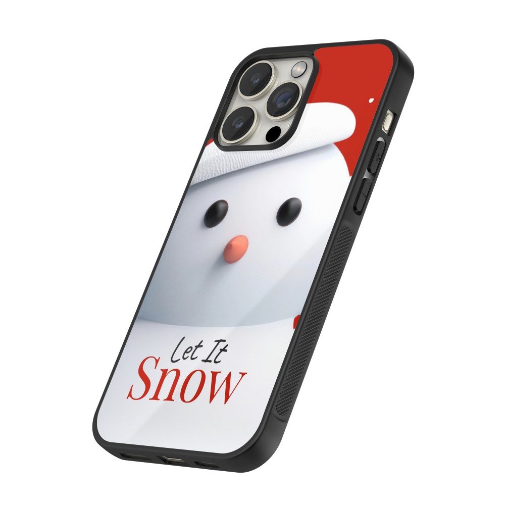 iPhone 16 Pro Max Case Hülle - Silikon schwarz Christmas 25 Xmas Snowman