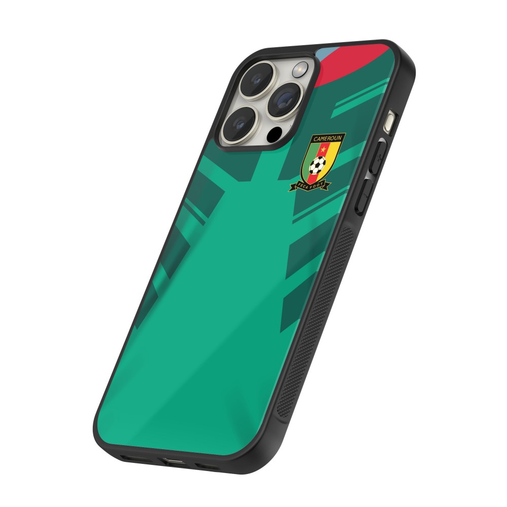 iPhone 16 Pro Max Case Hülle - Silikon schwarz Kamerun 2022 personalisierbares Fussballtrikot