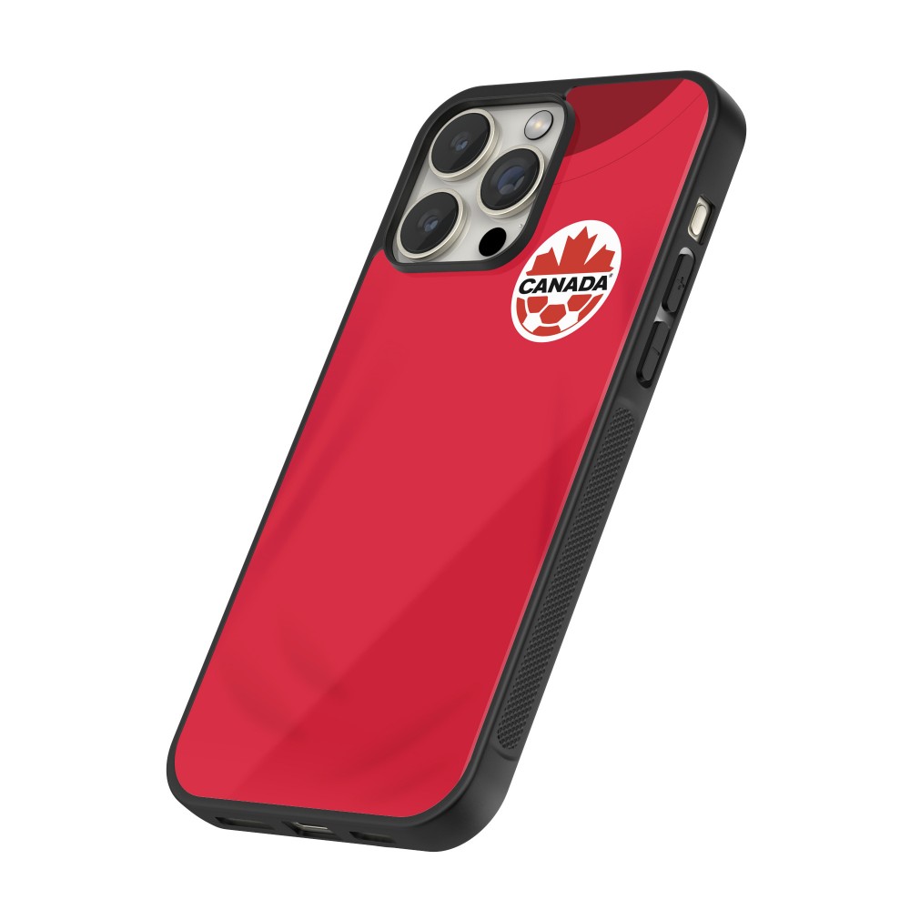 iPhone 16 Pro Max Case Hülle - Silikon schwarz Kanada 2022 personalisierbares Fussballtrikot