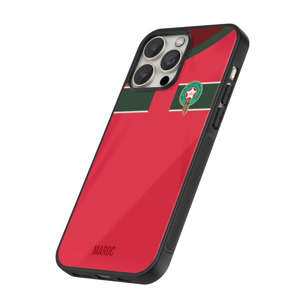 iPhone 16 Pro Max Case Hülle - Silikon schwarz Marokko 2022 personalisierbares Fussballtrikot