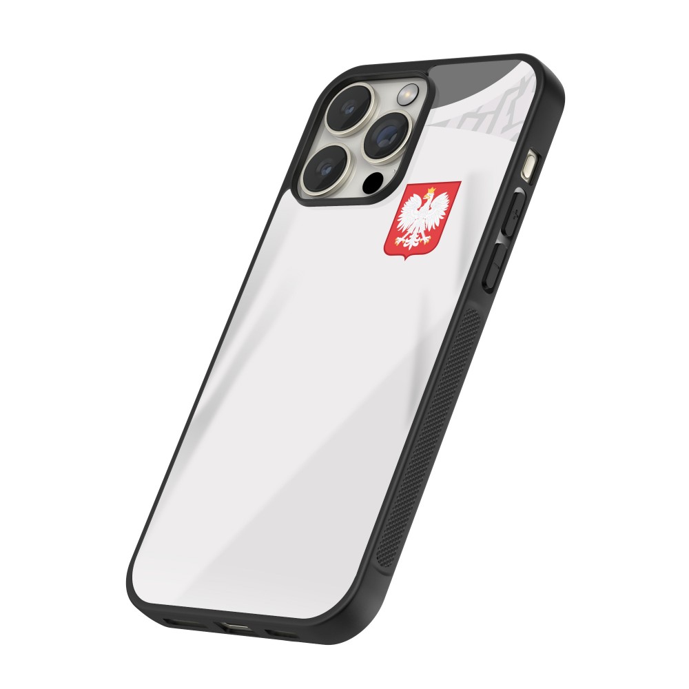 iPhone 16 Pro Max Case Hülle - Silikon schwarz Polen 2022 personalisierbares Fussballtrikot