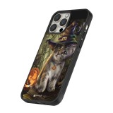 iPhone 16 Pro Max Case Hülle - Silikon schwarz Halloween 21 Witch cat