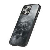 iPhone 16 Pro Max Case Hülle - Silikon schwarz Halloween 2024 smoky skull