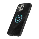iPhone 16 Pro Max Case Hülle - Silikon schwarz Happy smiley irisirt