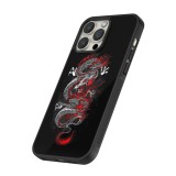 iPhone 16 Pro Max Case Hülle - Silikon schwarz Japanese style Dragon Tattoo Red Black