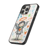 iPhone 16 Pro Max Case Hülle - Silikon schwarz Little Angel Sketch Love