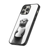 iPhone 16 Pro Max Case Hülle - Silikon schwarz Otter Toilettenpapier