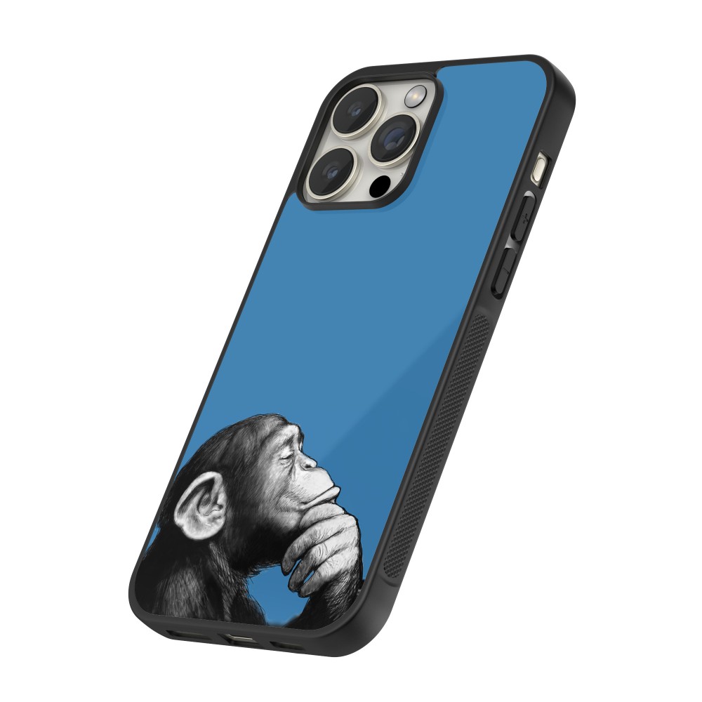 iPhone 16 Pro Max Case Hülle - Silikon schwarz Monkey Pop Art