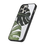 iPhone 16 Pro Max Case Hülle - Silikon schwarz Monstera Plant
