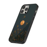 iPhone 16 Pro Max Case Hülle - Silikon schwarz Moon Flowers