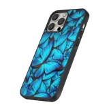 iPhone 16 Pro Max Case Hülle - Silikon schwarz Papillon bleu