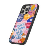 iPhone 16 Pro Max Case Hülle - Silikon schwarz Preppy Today is Going to be a good day