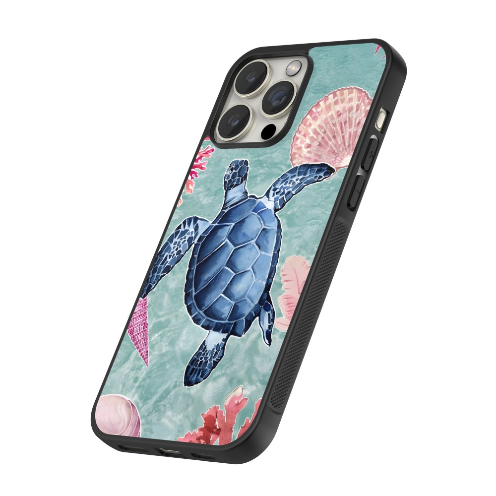 iPhone 16 Pro Max Case Hülle - Silikon schwarz Preppy Turtle