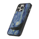 iPhone 16 Pro Max Case Hülle - Silikon schwarz Kunstbild - Sternennacht - Van Gogh