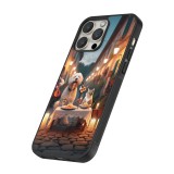 iPhone 16 Pro Max Case Hülle - Silikon schwarz Valentin 2024 Hund & Katze Kerzenlicht
