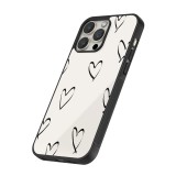 iPhone 16 Pro Max Case Hülle - Silikon schwarz Valentine 2023 minimalist hearts
