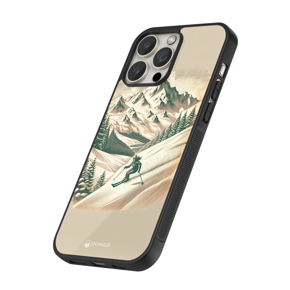 iPhone 16 Pro Max Case Hülle - Silikon schwarz Vintage Skiberg