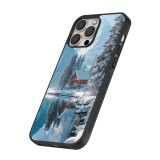 iPhone 16 Pro Max Case Hülle - Silikon schwarz Winter 25 Winter house forest day