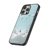 iPhone 16 Pro Max Case Hülle - Silikon schwarz Weihnachten 2023 Kleiner Vater Schneeflocke