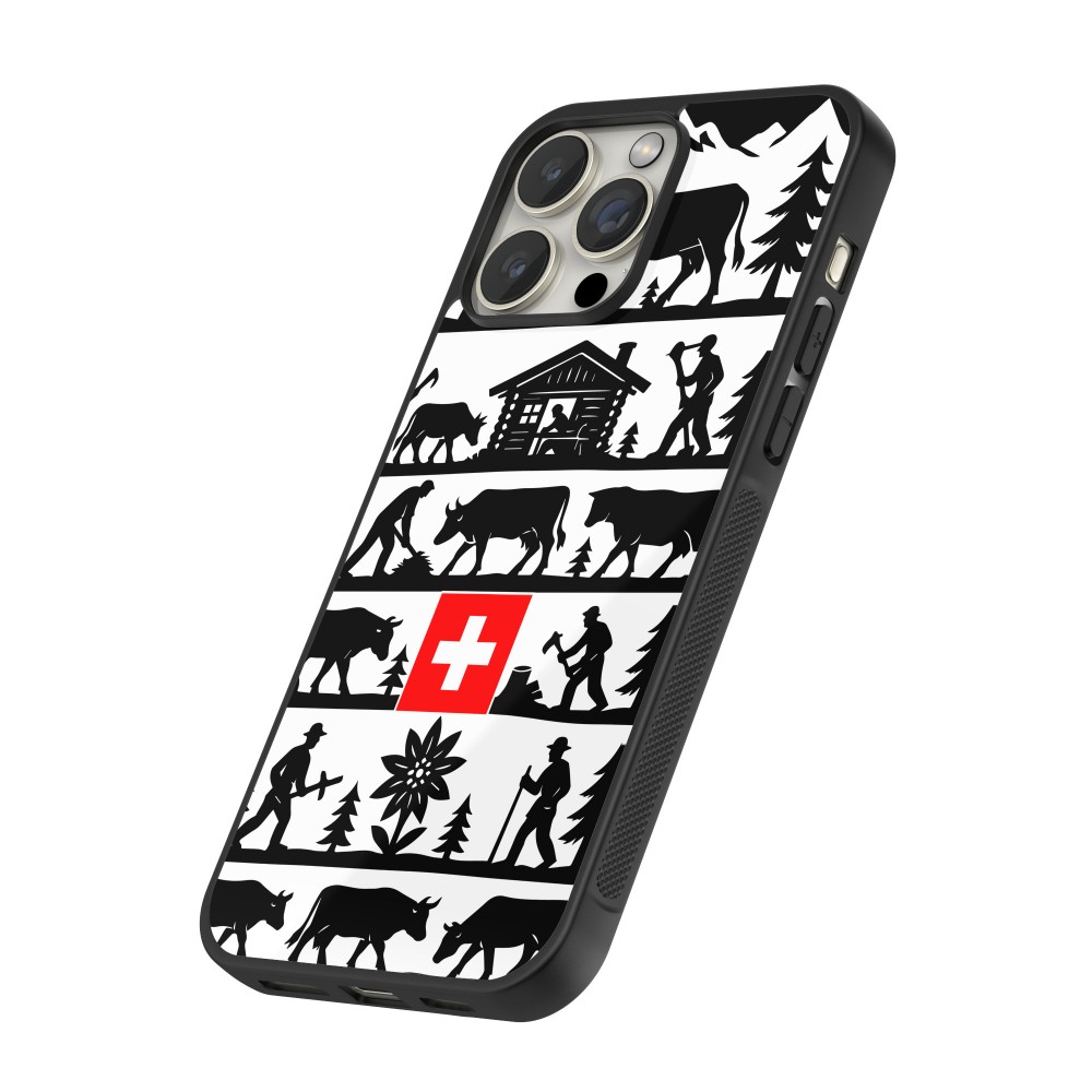 Coque iPhone 16 Pro - Silicone rigide noir Poya Suisse 1