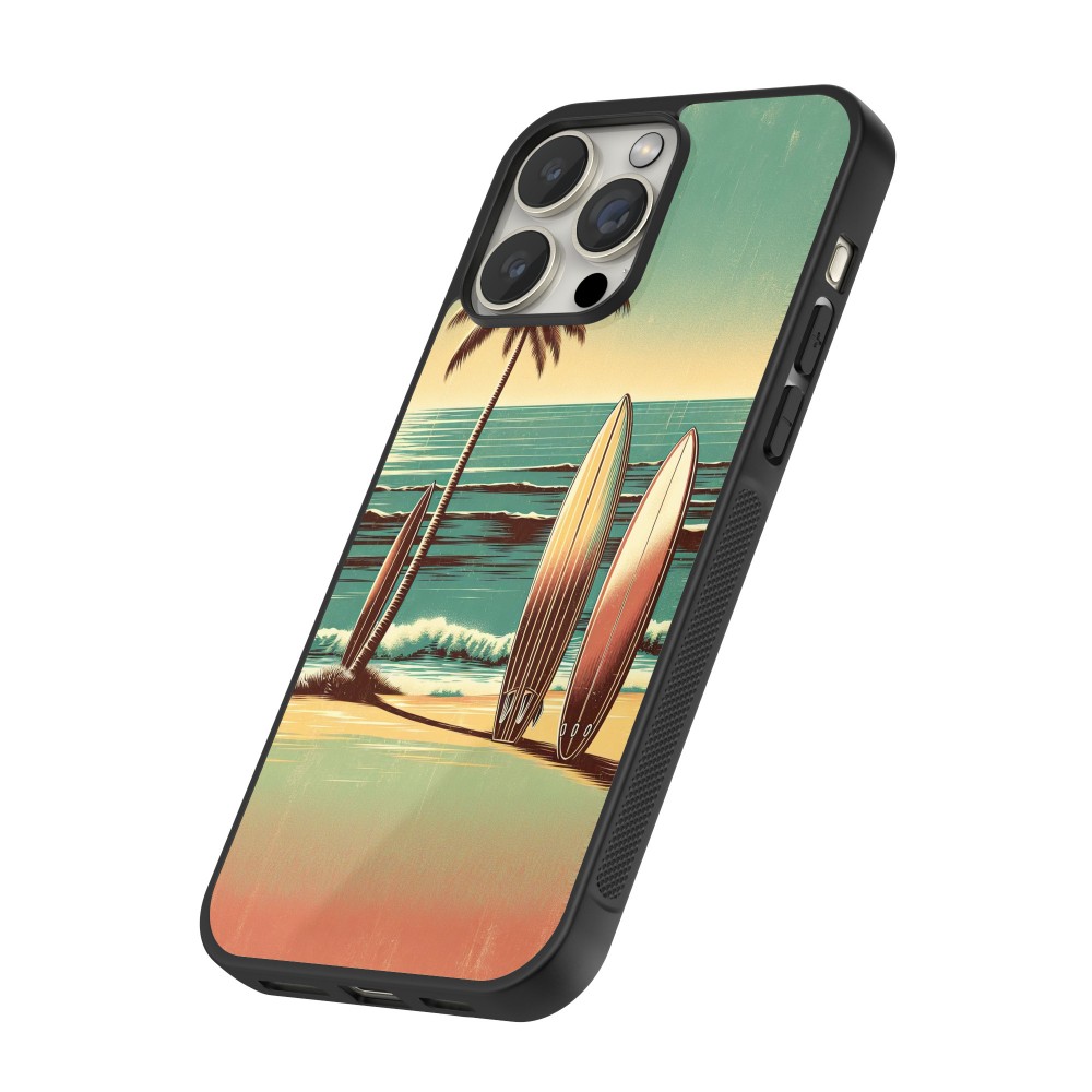 iPhone 16 Pro Case Hülle - Silikon schwarz Surf Paradise