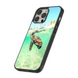 iPhone 16 Pro Case Hülle - Silikon schwarz Turtle Underwater