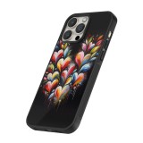 iPhone 16 Pro Case Hülle - Silikon schwarz Valentin 2024 Schwarzes Herz Abstrakt
