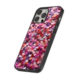 Coque iPhone 16 Pro - Silicone rigide noir Valentine 2025 Confetti