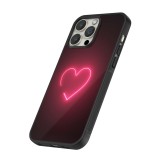 iPhone 16 Pro Case Hülle - Silikon schwarz Valentine 2023 single neon heart