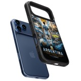 Coque iPhone 17 Pro Max - Silicone rigide noir Football Argentine splash 2026