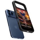 Coque iPhone 17 Pro Max - Silicone rigide noir Football Croatie splash 2026