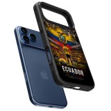 Coque iPhone 17 Pro Max - Silicone rigide noir Football Équateur splash 2026