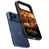 Coque iPhone 17 Pro Max - Silicone rigide noir Football Espagne splash 2026
