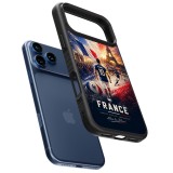 Coque iPhone 17 Pro Max - Silicone rigide noir Football France splash 2026