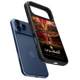 Coque iPhone 17 Pro Max - Silicone rigide noir Football Maroc splash 2026