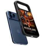 Coque iPhone 17 Pro Max - Silicone rigide noir Football Pays-Bas splash 2026