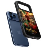 Coque iPhone 17 Pro Max - Silicone rigide noir Football Portugal splash 2026