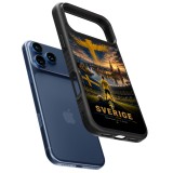 Coque iPhone 17 Pro Max - Silicone rigide noir Football Suède splash 2026