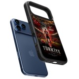 Coque iPhone 17 Pro Max - Silicone rigide noir Football Turquie splash 2026