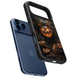 iPhone 17 Pro Case Hülle - Silikon schwarz Halloween 2025 Pumpkin with flowers